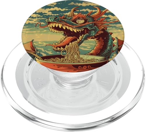 Drache isst Nudelsuppe, Japan, Ramen PopSockets PopGrip für MagSafe von Japan und Ramen