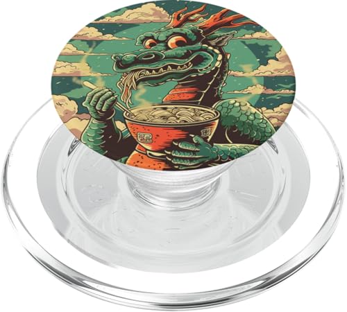Drache isst Nudelsuppe, Japan, Ramen PopSockets PopGrip für MagSafe von Japan und Ramen