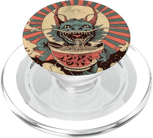 Drache isst Nudelsuppe, Japan, Ramen PopSockets PopGrip für MagSafe von Japan und Ramen