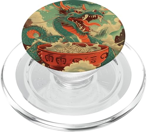 Drache isst Nudelsuppe, Japan, Ramen PopSockets PopGrip für MagSafe von Japan und Ramen
