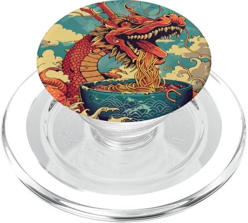 Drache isst Nudelsuppe, Japan, Ramen PopSockets PopGrip für MagSafe von Japan und Ramen