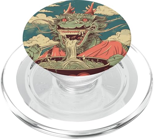 Drache isst Nudelsuppe, Japan, Ramen PopSockets PopGrip für MagSafe von Japan und Ramen