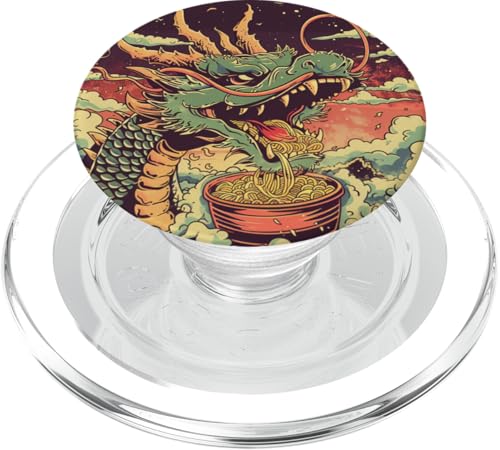 Drache isst Nudelsuppe, Japan, Ramen PopSockets PopGrip für MagSafe von Japan und Ramen