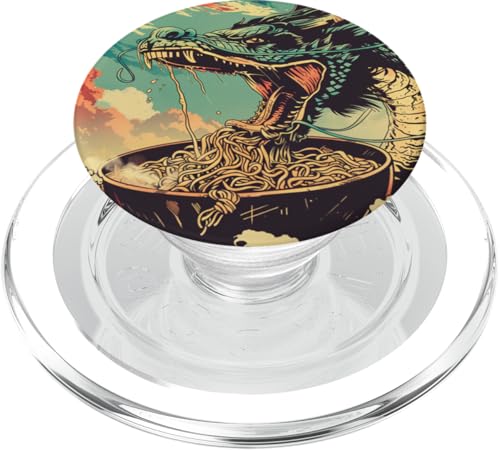 Drache isst Nudelsuppe, Japan, Ramen PopSockets PopGrip für MagSafe von Japan und Ramen