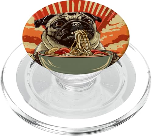 Mops isst Nudelsuppe, Japan, Ramen PopSockets PopGrip für MagSafe von Japan und Ramen