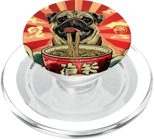 Mops isst Nudelsuppe, Japan, Ramen PopSockets PopGrip für MagSafe von Japan und Ramen
