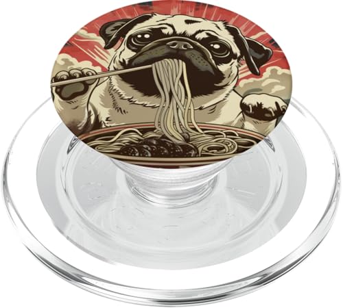 Mops isst Nudelsuppe, Japan, Ramen PopSockets PopGrip für MagSafe von Japan und Ramen