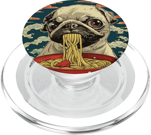 Mops isst Nudelsuppe, Japan, Ramen PopSockets PopGrip für MagSafe von Japan und Ramen
