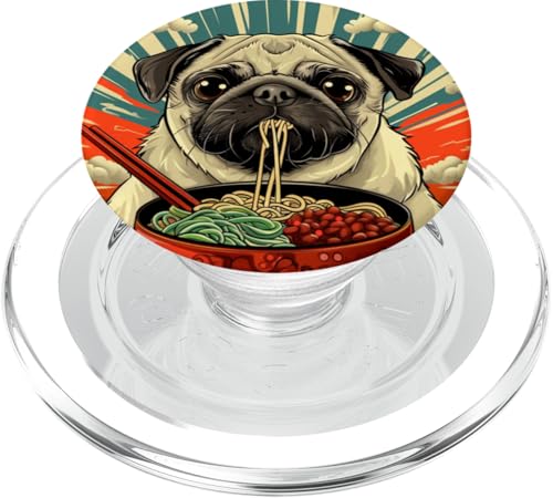 Mops isst Nudelsuppe, Japan, Ramen PopSockets PopGrip für MagSafe von Japan und Ramen