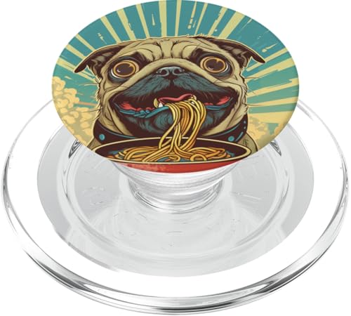 Mops isst Nudelsuppe, Japan, Ramen PopSockets PopGrip für MagSafe von Japan und Ramen