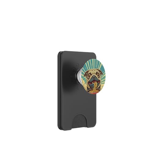 Mops isst Nudelsuppe, Japan, Ramen PopSockets PopWallet für MagSafe von Japan und Ramen