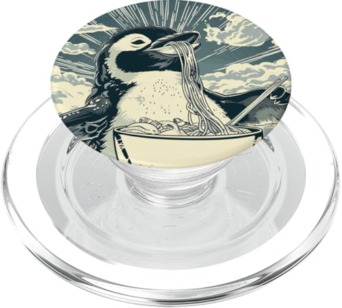 Pinguin isst Nudelsuppe, Japan, Ramen PopSockets PopGrip für MagSafe von Japan und Ramen