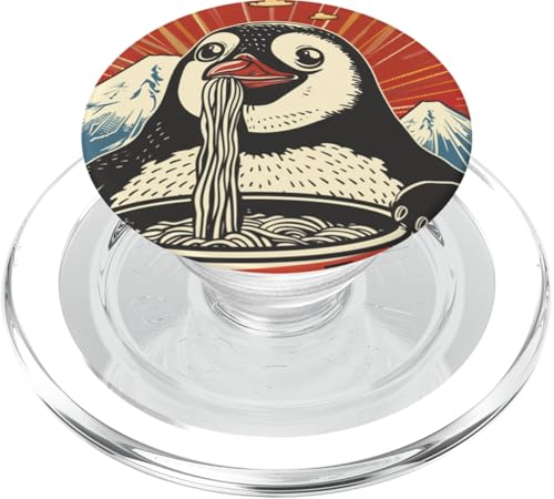 Pinguin isst Nudelsuppe, Japan, Ramen PopSockets PopGrip für MagSafe von Japan und Ramen