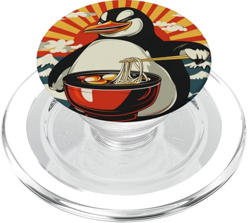 Pinguin isst Nudelsuppe, Japan, Ramen PopSockets PopGrip für MagSafe von Japan und Ramen