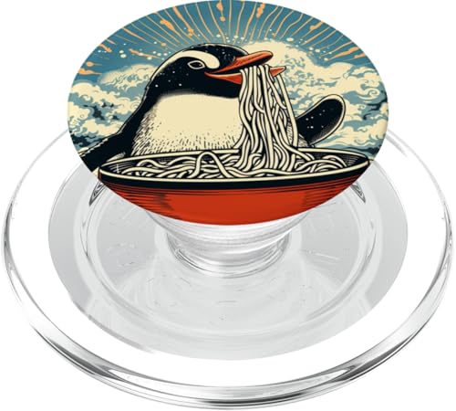 Pinguin isst Nudelsuppe, Japan, Ramen PopSockets PopGrip für MagSafe von Japan und Ramen