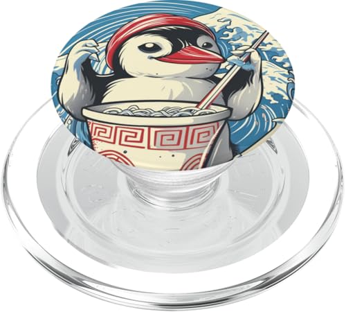 Pinguin isst Nudelsuppe, Japan, Ramen PopSockets PopGrip für MagSafe von Japan und Ramen