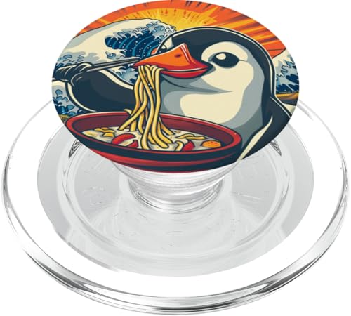 Pinguin isst Nudelsuppe, Japan, Ramen PopSockets PopGrip für MagSafe von Japan und Ramen