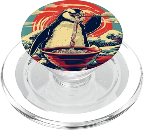 Pinguin isst Nudelsuppe, Japan, Ramen PopSockets PopGrip für MagSafe von Japan und Ramen
