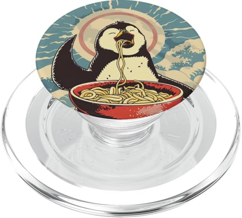 Pinguin isst Nudelsuppe, Japan, Ramen PopSockets PopGrip für MagSafe von Japan und Ramen