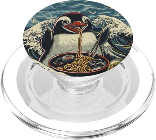 Pinguin isst Nudelsuppe, Japan, Ramen PopSockets PopGrip für MagSafe von Japan und Ramen