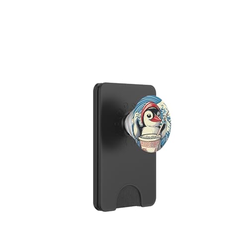 Pinguin isst Nudelsuppe, Japan, Ramen PopSockets PopWallet für MagSafe von Japan und Ramen