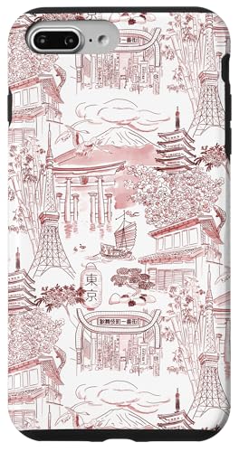 Adrett Kastanienbraun Rot Tokyo Chinoiserie Toile Tempel Sakura Fuji Hülle für iPhone 7 Plus/8 Plus Adrett Kastanienbraun Rot Tokyo Chinoiserie Toile Tempel Sakura Fuji Hülle für iPhone 7 Plus/8 Plus von Japanese Aesthetic Toile Patterns