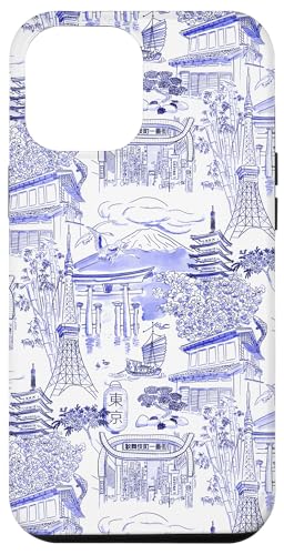 Adrette Blue Tokyo Chinoiserie Toile Temple Sakura Fuji Hülle für iPhone 12 Pro Max Adrette Blue Tokyo Chinoiserie Toile Temple Sakura Fuji Hülle für iPhone 12 Pro Max von Japanese Aesthetic Toile Patterns