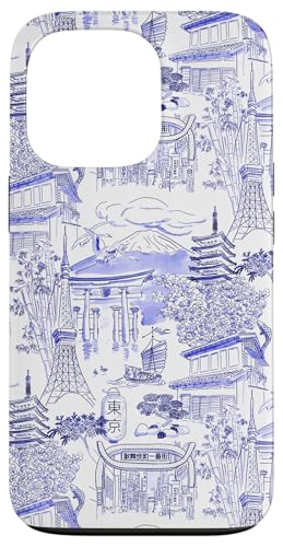 Adrette Blue Tokyo Chinoiserie Toile Temple Sakura Fuji Hülle für iPhone 13 Pro Adrette Blue Tokyo Chinoiserie Toile Temple Sakura Fuji Hülle für iPhone 13 Pro von Japanese Aesthetic Toile Patterns