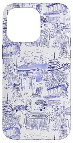 Adrette Blue Tokyo Chinoiserie Toile Temple Sakura Fuji Hülle für iPhone 14 Pro Max Adrette Blue Tokyo Chinoiserie Toile Temple Sakura Fuji Hülle für iPhone 14 Pro Max von Japanese Aesthetic Toile Patterns