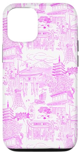 Adrette Hot Pink Tokyo Chinoiserie Toile Temple Sakura Fuji Hülle für iPhone 12/12 Pro Adrette Hot Pink Tokyo Chinoiserie Toile Temple Sakura Fuji Hülle für iPhone 12/12 Pro von Japanese Aesthetic Toile Patterns