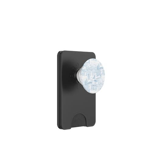 Adrette Kornblumenblau Tokyo Chinoiserie Toile Sakura Fuji PopSockets PopWallet für MagSafe von Japanese Aesthetic Toile Patterns