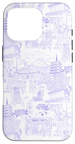 Adrette Lilac Tokyo Chinoiserie Toile Temple Sakura Fuji Hülle für iPhone 16 Pro Adrette Lilac Tokyo Chinoiserie Toile Temple Sakura Fuji Hülle für iPhone 16 Pro von Japanese Aesthetic Toile Patterns