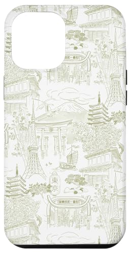 Adrette Olivgrün Tokyo Chinoiserie Toile Sakura Fuji Hülle für iPhone 12 Pro Max Adrette Olivgrün Tokyo Chinoiserie Toile Sakura Fuji Hülle für iPhone 12 Pro Max von Japanese Aesthetic Toile Patterns