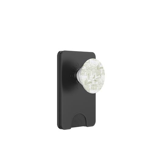 Adrette Olivgrün Tokyo Chinoiserie Toile Sakura Fuji PopSockets PopWallet für MagSafe von Japanese Aesthetic Toile Patterns