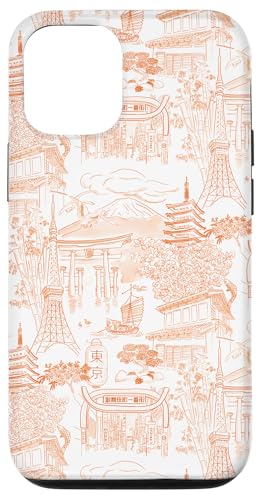 Adrette Orange Tokyo Chinoiserie Toile Temple Sakura Fuji Hülle für iPhone 12/12 Pro Adrette Orange Tokyo Chinoiserie Toile Temple Sakura Fuji Hülle für iPhone 12/12 Pro von Japanese Aesthetic Toile Patterns