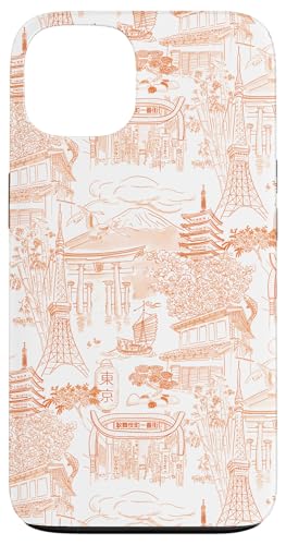 Adrette Orange Tokyo Chinoiserie Toile Temple Sakura Fuji Hülle für iPhone 13 Adrette Orange Tokyo Chinoiserie Toile Temple Sakura Fuji Hülle für iPhone 13 von Japanese Aesthetic Toile Patterns