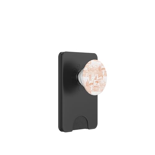 Adrette Orange Tokyo Chinoiserie Toile Temple Sakura Fuji PopSockets PopWallet für MagSafe von Japanese Aesthetic Toile Patterns