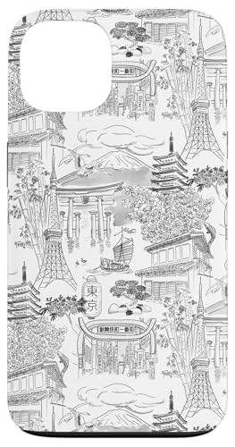 Adrette Schwarz & Weiß Tokyo Chinoiserie Toile Sakura Fuji Hülle für iPhone 13 Adrette Schwarz & Weiß Tokyo Chinoiserie Toile Sakura Fuji Hülle für iPhone 13 von Japanese Aesthetic Toile Patterns