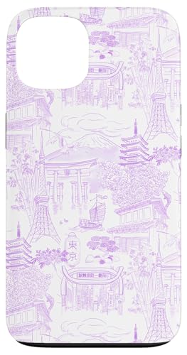 Preppy Chinoiserie Toile Temple Sakura Fuji aus Tokio, malvenfarben Hülle für iPhone 13 Preppy Chinoiserie Toile Temple Sakura Fuji aus Tokio, malvenfarben Hülle für iPhone 13 von Japanese Aesthetic Toile Patterns