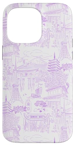 Preppy Chinoiserie Toile Temple Sakura Fuji aus Tokio, malvenfarben Hülle für iPhone 14 Pro Max Preppy Chinoiserie Toile Temple Sakura Fuji aus Tokio, malvenfarben Hülle für iPhone 14 Pro Max von Japanese Aesthetic Toile Patterns