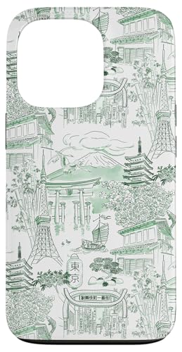 Preppy Forest Green Tokyo Chinoiserie Toile Sakura Fuji Hülle für iPhone 13 Pro Preppy Forest Green Tokyo Chinoiserie Toile Sakura Fuji Hülle für iPhone 13 Pro von Japanese Aesthetic Toile Patterns