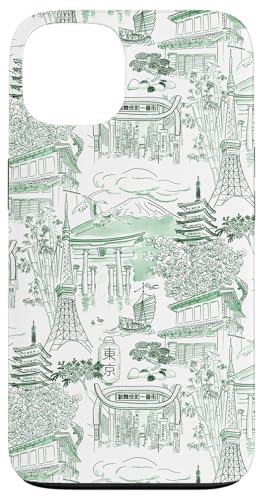Preppy Forest Green Tokyo Chinoiserie Toile Sakura Fuji Hülle für iPhone 13 Preppy Forest Green Tokyo Chinoiserie Toile Sakura Fuji Hülle für iPhone 13 von Japanese Aesthetic Toile Patterns