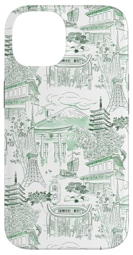Preppy Forest Green Tokyo Chinoiserie Toile Sakura Fuji Hülle für iPhone 14 Preppy Forest Green Tokyo Chinoiserie Toile Sakura Fuji Hülle für iPhone 14 von Japanese Aesthetic Toile Patterns