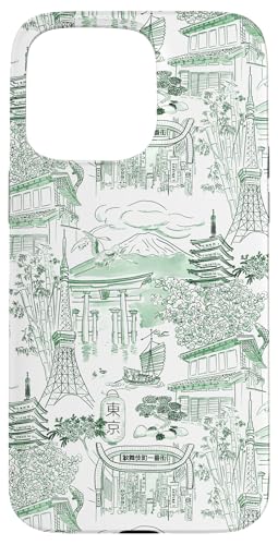 Preppy Forest Green Tokyo Chinoiserie Toile Sakura Fuji Hülle für iPhone 15 Pro Max Preppy Forest Green Tokyo Chinoiserie Toile Sakura Fuji Hülle für iPhone 15 Pro Max von Japanese Aesthetic Toile Patterns