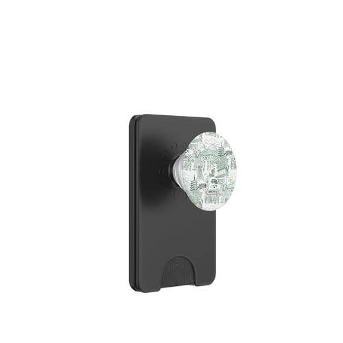 Preppy Forest Green Tokyo Chinoiserie Toile Sakura Fuji PopSockets PopWallet für MagSafe von Japanese Aesthetic Toile Patterns