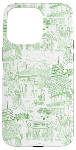 Preppy Kelly Green Tokyo Chinoiserie Toile Sakura Fuji Hülle für iPhone 15 Pro Max Preppy Kelly Green Tokyo Chinoiserie Toile Sakura Fuji Hülle für iPhone 15 Pro Max von Japanese Aesthetic Toile Patterns