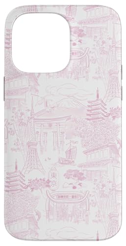 Preppy Pink Tokyo Chinoiserie Toile Temple, Sakura, Fuji Hülle für iPhone 14 Pro Max Preppy Pink Tokyo Chinoiserie Toile Temple, Sakura, Fuji Hülle für iPhone 14 Pro Max von Japanese Aesthetic Toile Patterns