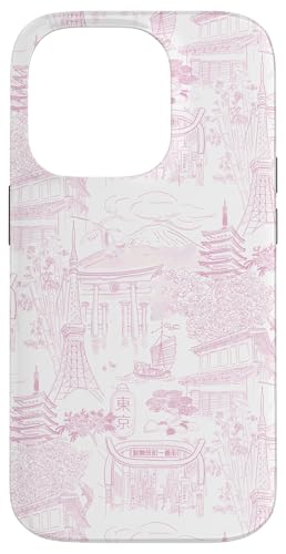 Preppy Pink Tokyo Chinoiserie Toile Temple, Sakura, Fuji Hülle für iPhone 14 Pro Preppy Pink Tokyo Chinoiserie Toile Temple, Sakura, Fuji Hülle für iPhone 14 Pro von Japanese Aesthetic Toile Patterns