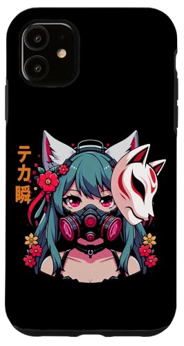 Anime Manga Cyberpunk Ästhetische Techwear Harajuku Kitsune Hülle für iPhone 11 Anime Manga Cyberpunk Ästhetische Techwear Harajuku Kitsune Hülle für iPhone 11 von Japanese Culture Mythology Lover Anime Girl Otaku