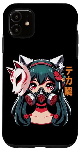 Anime Manga Cyberpunk Ästhetische Techwear Harajuku Kitsune Hülle für iPhone 11 von Japanese Culture Mythology Lover Anime Girl Otaku